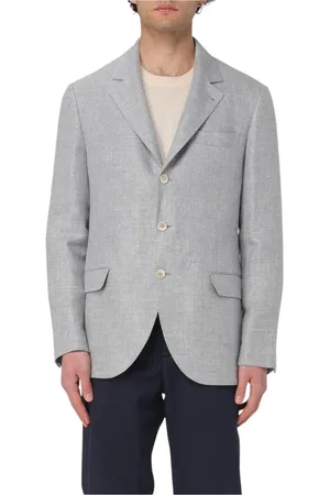 Brunello Cucinelli Jacka, Herr, 3Xl, Linne, Elegant Grå Blazer för Män