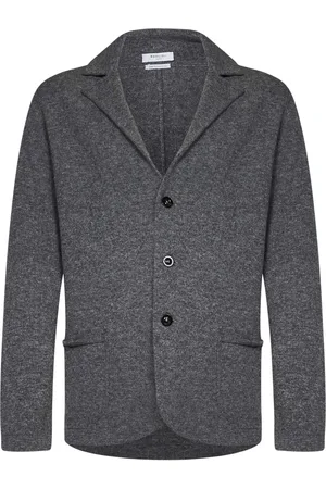 Boglioli Jacka, Herr, S, Kashmir, Grå stickad kavaj-cardigan Aw24