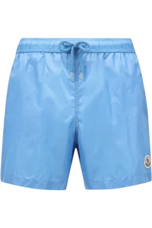 Moncler Badkläder, Herr, XL, Nylon, Ljusblå Logo Patch Badshorts