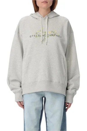 Stella McCartney Sweatshirts & Hoodies, Dam, 2Xs, Bomull, Grå Blommig Oversized Hoodie