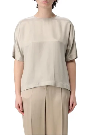 Giorgio Armani Blusar & Skjortor , Dam, 2Xl, Sidenskjorta Kortärmad Avslappnad Passform