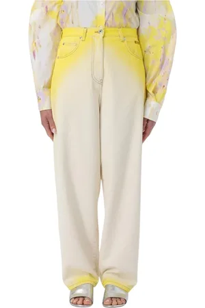 Msgm Jeans, Dam, S, Gul DipDye Wide Leg Jeans