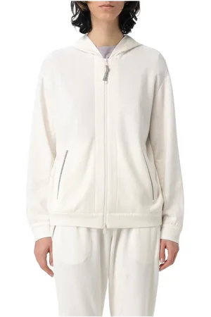 Brunello Cucinelli Sweatshirts & Hoodies, Dam, XL, Kashmir, Lyxig ZipUp Hoodie