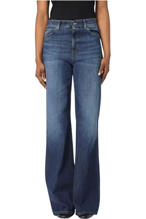 Dondup Jeans, Dam, W25, Blå Wide Leg Jeans