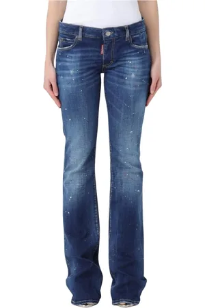 Dsquared2 Jeans, Dam, M, Denim, Splatter Bootcut Jeans