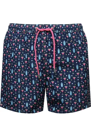 MC2 SAINT BARTH Badkläder, Herr, XL, Läder, Röda Sjökläder All-Over Print Shorts