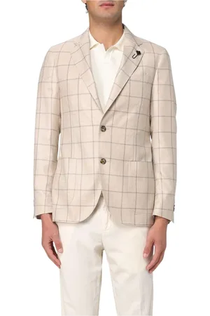 LARDINI Jacka, Herr, M, Linne, Rutig Blazer för Män
