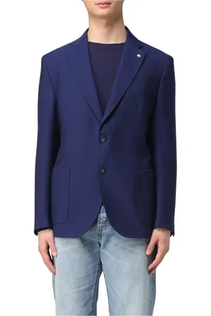 Manuel Ritz Jacka, Herr, L, Blå Skräddarsydd Blazer för Män