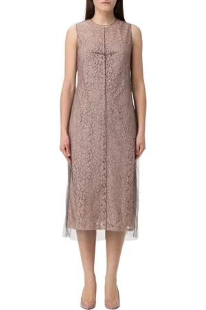 Fendi Klänning, Dam, XS, Elegant Tulle Overlay Midi Klänning