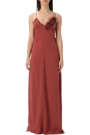 BLUMARINE Klänning, Dam, S, Chiffong, Blomsterapplikation Maxi Klänning