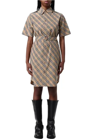 Burberry Klänning, Dam, XS, Bomull, Elegant Bältes Mini Klänning