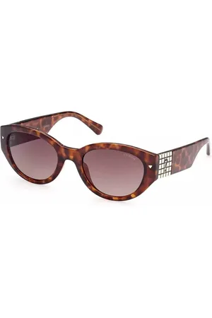 Guess Accessoarer, Dam, ONE Size, Jute, Brun Sprutad Dam Solglasögon