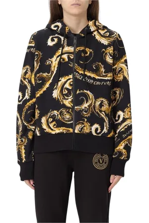 VERSACE Sweatshirts & Hoodies, Dam, M, Bomull, Barocktryck Hoodie