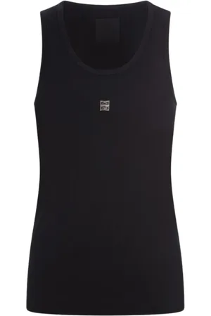 Givenchy Topp, Dam, L, Bomull, Svart Ribbad Tanktop Slim Fit