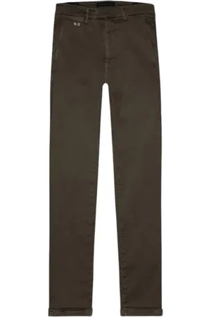 sartoria tramarossa Byxor, Herr, W34, Bomull, Kaffe Stretch Bomull Gabardin Slim Byxor