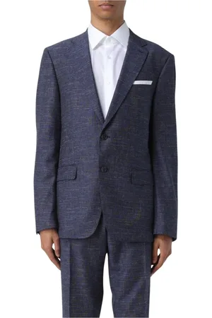 HUGO BOSS Jacka, Herr, 2Xl, Linne, Blå Textured Slim Fit Blazer