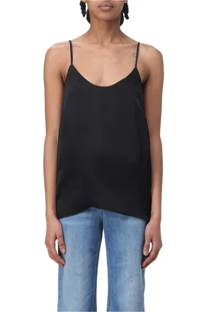 Twin-Set Topp, Dam, XS, Svart Silk Cami Topp