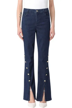 Liu Jo Jeans, Dam, W24, Bomull, Blå Sidslits Jeans