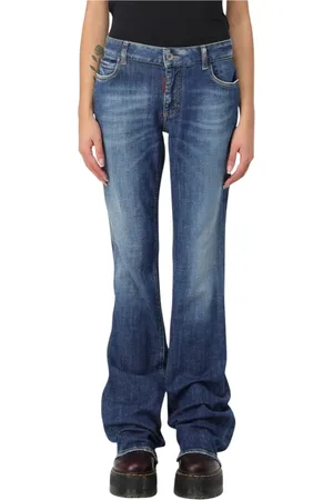 Dsquared2 Jeans, Dam, XS, Denim, Klassiska Blå Bootcut Jeans