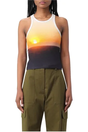 Msgm Topp, Dam, M, Bomull, Gul Sunset Tank Top