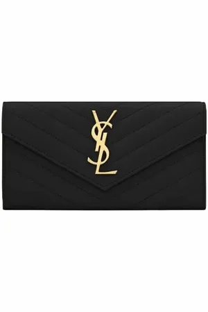 Saint Laurent Accessoarer, Dam, ONE Size, Läder, Stor Flap-plånbok med Cassandre-stil