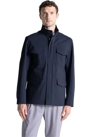 Duno Jacka, Herr, XL, Polyester, Marin Safarijacka med Dragkedja