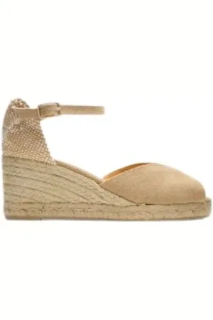 Castaner Skor, Dam, 37 EU, Jute, Peep-toe sandal med jute kilklack