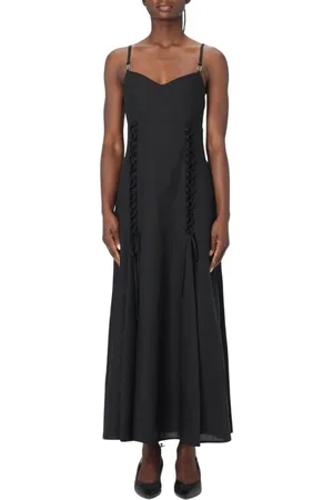 Twin-Set Klänning, Dam, XS, Bomull, Elegant Ice LaceUp Maxi Klänning