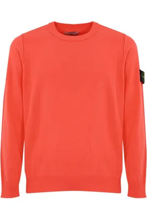 Stone Island Stickade tröjor & koftor, Herr, XL, Bomull, Mjuk Bomullströja Papaya