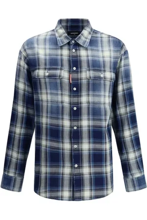 Dsquared2 Skjorta, Herr, L, Bomull, Rutig skjorta med patchfickor