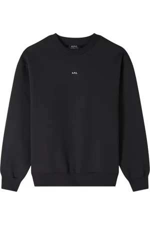A.P.C. Sweatshirts & Hoodies, Herr, L, Bomull, Svart Loose-fit Sweatshirt med Micrologo