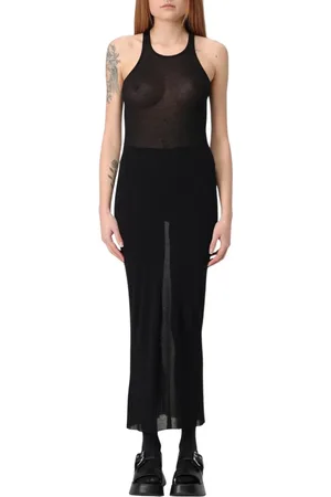 Rick Owens Klänning, Dam, XS, Räfflad Stickad Maxi Klänning