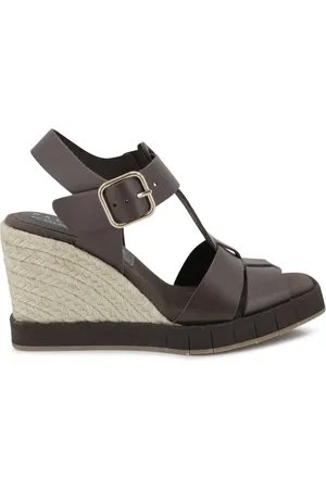 Paloma Barceló Skor, Dam, 39 EU, Läder, Bruna läderkil sandaler Carla espadril