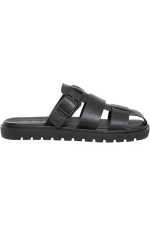 Calvin Klein Skor, Herr, 43 EU, Läder, Rem Toffel Enfärgad