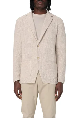 Manuel Ritz Jacka, Herr, M, Brun Stickad Blazer med Fickor