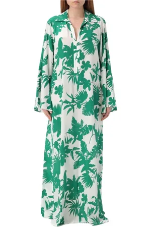 Max Mara Klänning, Dam, XL, Vit Elegant Midi Klänning med Veckade Detaljer