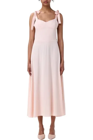 Armani Exchange Klänning, Dam, XS, Grön Sweetheart Neck Midi Klänning