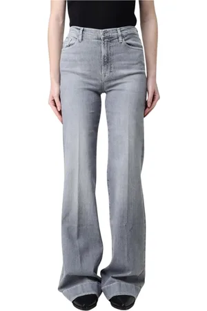 7 for all Mankind Jeans, Dam, W31, Bomull, Stiliga High Waist Grå Jeans