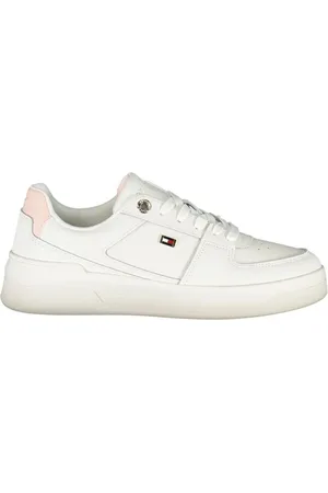 Tommy Hilfiger Skor, Dam, 36 EU, Läder, Vita Snörskor med Kontrastdetalj
