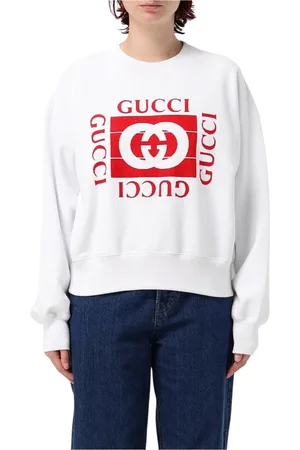 Gucci Sweatshirts & Hoodies, Dam, ONE Size, Bomull, Elegant Logo Crewneck Sweatshirt