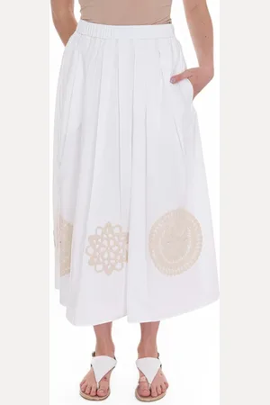 Max Mara Kjol, Dam, S, Bomull, Spetsapplikation Cirkelskjol