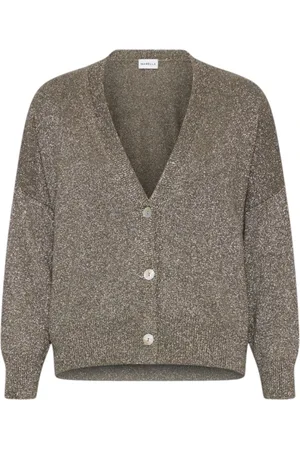 MARELLA Stickade tröjor & koftor, Dam, M, Grön Cardigan med Lurex