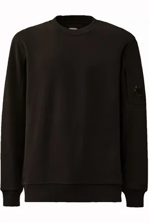 C.P. Company Sweatshirts & Hoodies, Herr, L, Bomull, Diagonal Raised Fleece Crewneck Sweatshirt