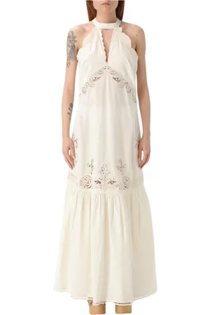Twin-Set Klänning, Dam, M, Elegant Ivory Midi Klänning
