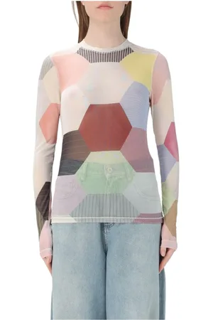 J.W.Anderson Stickade tröjor & koftor, Dam, M, Färgglad Patchwork Mesh Top