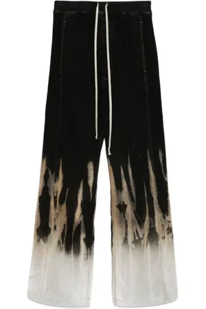 Rick Owens Byxor, Dam, M, Denim, Black Terra Denim Pusher Pants
