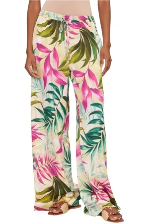 Guess Byxor, Dam, XS, Polyester, Gula Blommiga Palazzo Byxor