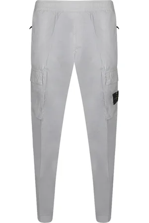 Stone Island Byxor, Herr, W31, Bomull, Ljusgrå cargobyxor med modern design
