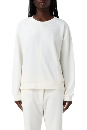 Liu Jo Stickade tröjor & koftor, Dam, L, Bomull, Vit Pärla Crewneck Sweatshirt