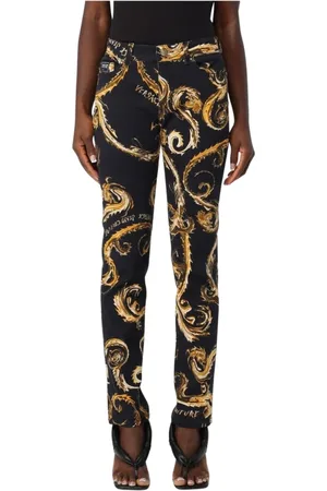 VERSACE Jeans, Dam, W32, Bomull, Barocktryck Slim Jeans